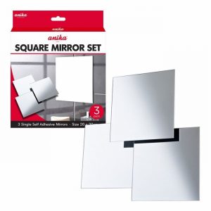 Mirror Self Adhesive x3 Square 20cm