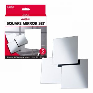 Mirror Self Adhesive x3 Square 15cm