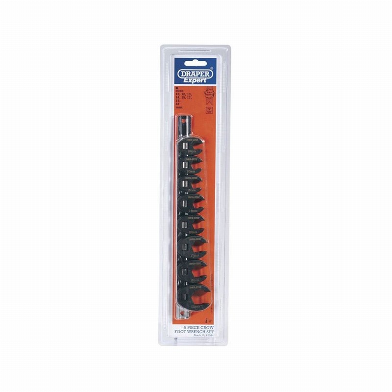 Spanner Set DRAPER Crow Foot 8Pce. 3/8" Drive on Rail D