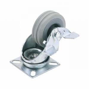 RUBBER CASTOR PLATE/BK - 50MM DIA