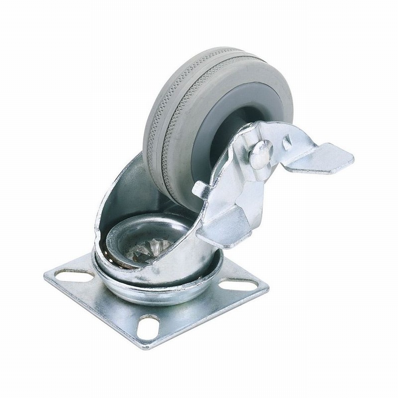 RUBBER CASTOR PLATE/BK - 50MM DIA