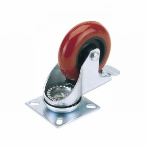 PU CASTOR PLATE/BK.-75MM DIA