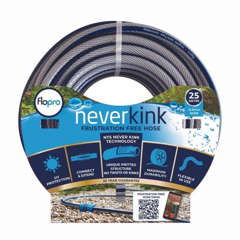 Garden Hose Set FLOPRO Never Kink 25Mtr. With Coupler