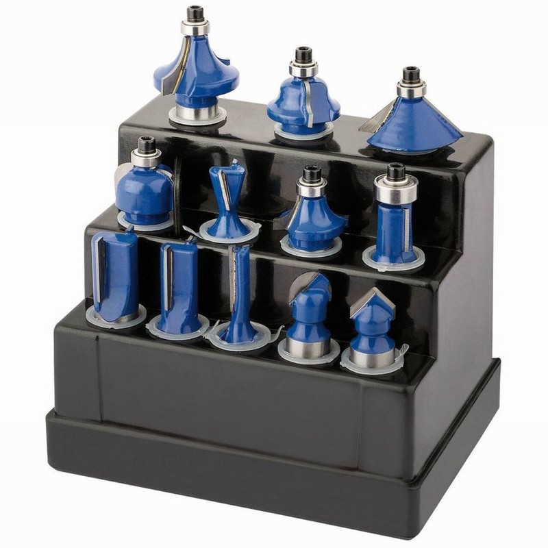 Router Bit Set DRAPER 12Pce. 1/2" Shaft in Case D