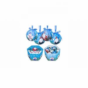 Christmas Tree Bauble Blue Decoupage x14