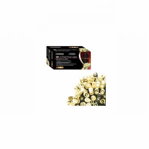 Christmas Lights 100 LED Warm White Net Timer 3xAA Req.
