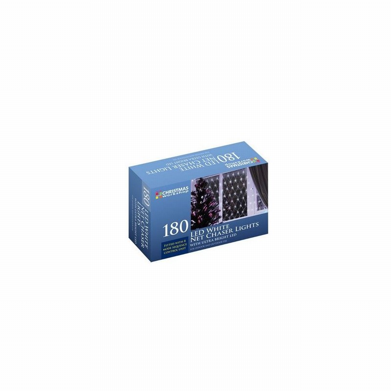 Christmas Lights 180 LED Cool White Net Chaser