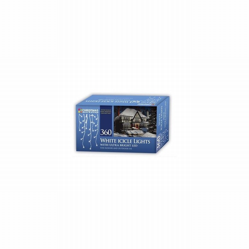 Christmas Lights 360 LED White Icicle Chaser
