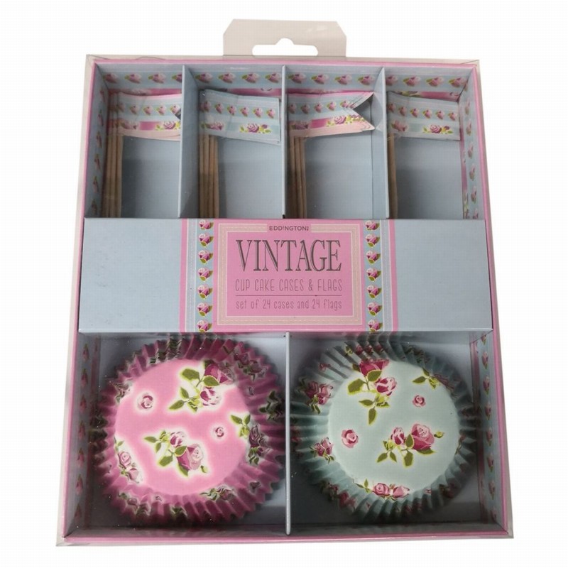 Cake Cakes Cup x24 + Flags Dotty Design D