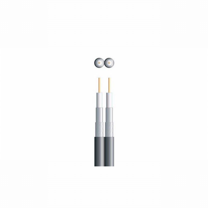Cable Coaxial Twin Satellite Black 50Mtr.