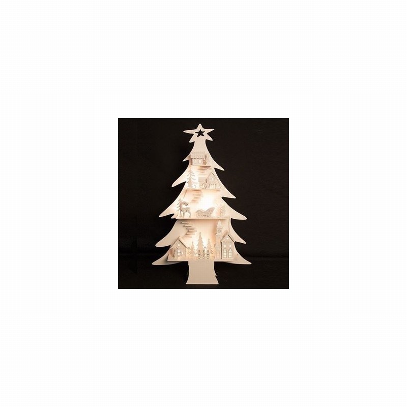 Christmas Tree City Design LED Wooden