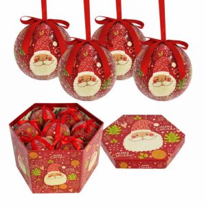 Christmas Tree Bauble Santa Frosted Cartoon x14