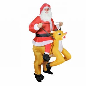 Christmas Santa Riding Deer Inflatable Adult Costume