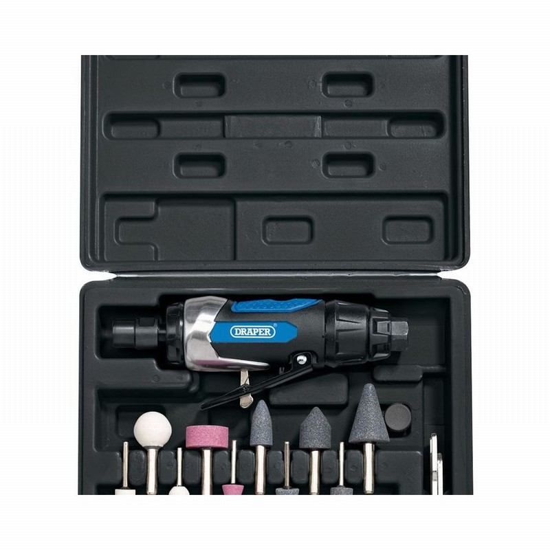 Air Die Grinder DRAPER 1/4" 4Speed Kit in Case