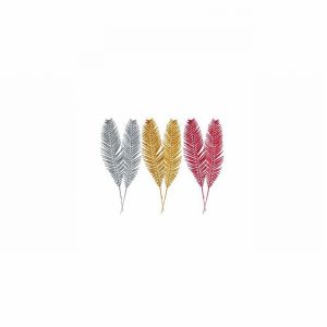 Christmas Decoration Glitter Feather x2