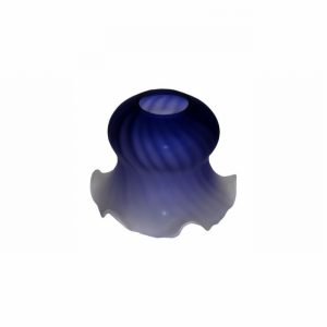 Shade Glass Tulip Design Crimped Edge Acid Blue