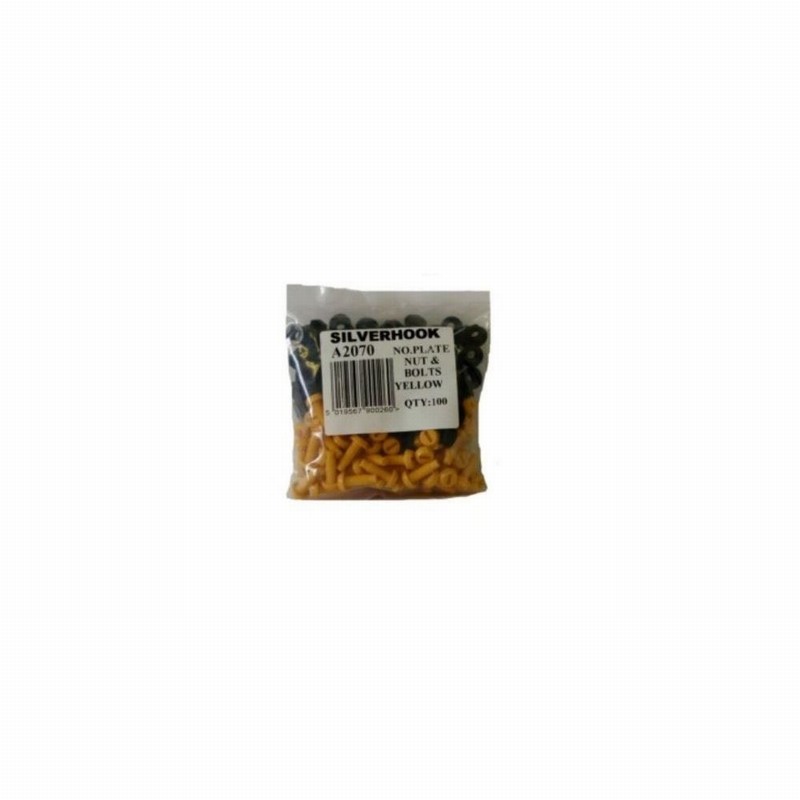 Automotive Number Plate Nuts & Bolts Yellow x1