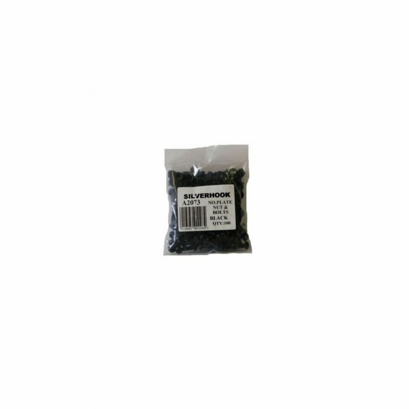 Automotive Number Plate Nuts & Bolts Black x1