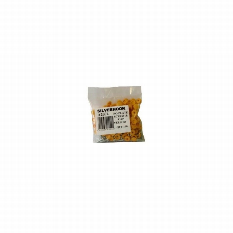 Automotive Number Plate Screw & Cap Yellow x1