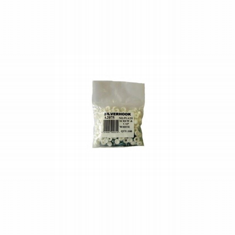 Automotive Number Plate Screw & Cap White x1