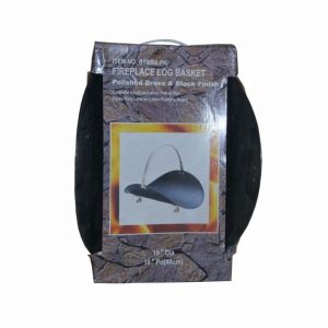 Log Basket Black & Brassed Loop Handle