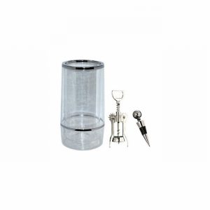 Wine Gift Set 3Pce. Ice Bucket Corkscrew Preserver D