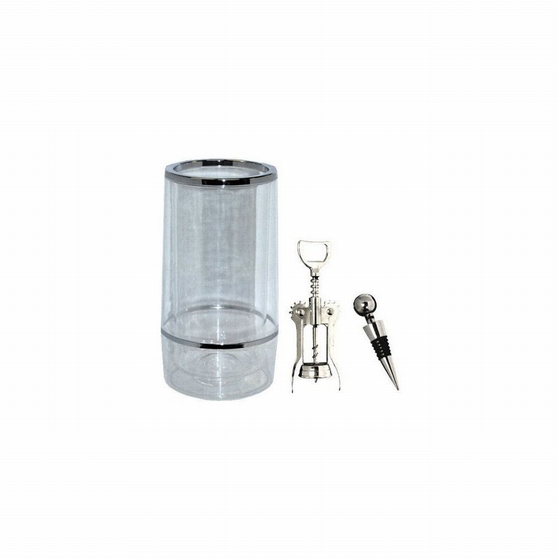 Wine Gift Set 3Pce. Ice Bucket Corkscrew Preserver D