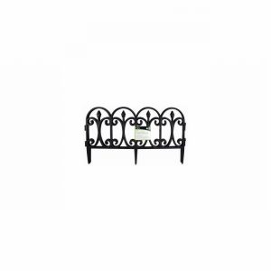 Fence Black Garden Ornate 4Pce.