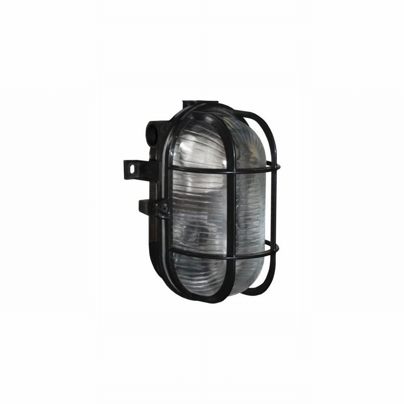 Bulkhead Oval 60Watt ES Black
