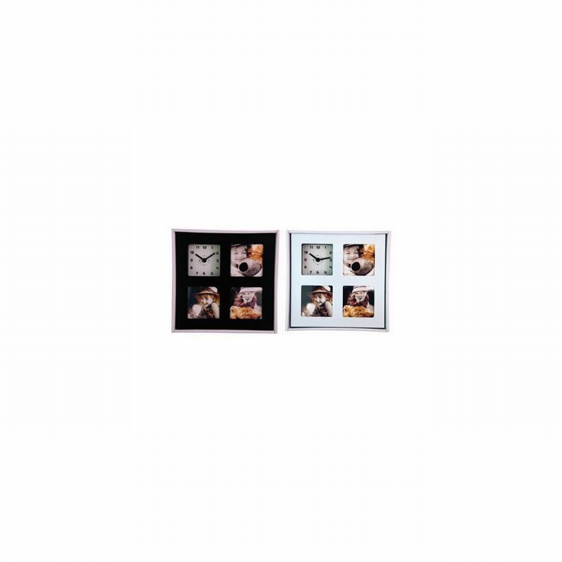 Clock & Photo Frame Triple Picture Square 19.7x3.8x19.8cm