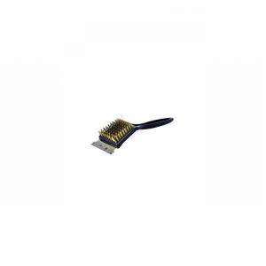 Barbecue BBQ Cleaning Brush Brass Bristle & Scraper