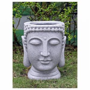 Garden Ornament BUDDHA HEAD PLANTER GRANITE Colour 36cm