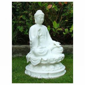 Garden Ornament THAI BUDDHA WHITE Colour 46cm