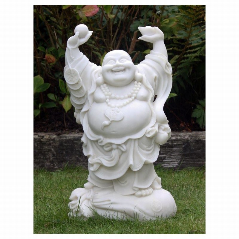 Garden Ornament HANDS UP BUDDHA WHITE Colour 45cm