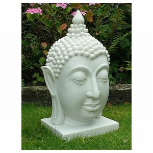 Garden Ornament THAI BUDDHA HEAD BUST WHITE Colour 60cm