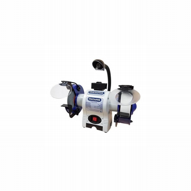 Bench Grinder 6" White & Grey Stone Light & Magnifier
