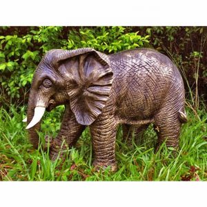 Garden Ornament STANDING ELEPHANT BRONZE Colour 42cm