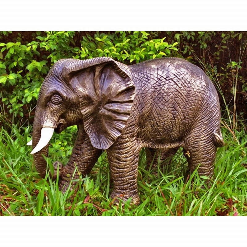 Garden Ornament STANDING ELEPHANT BRONZE Colour 42cm