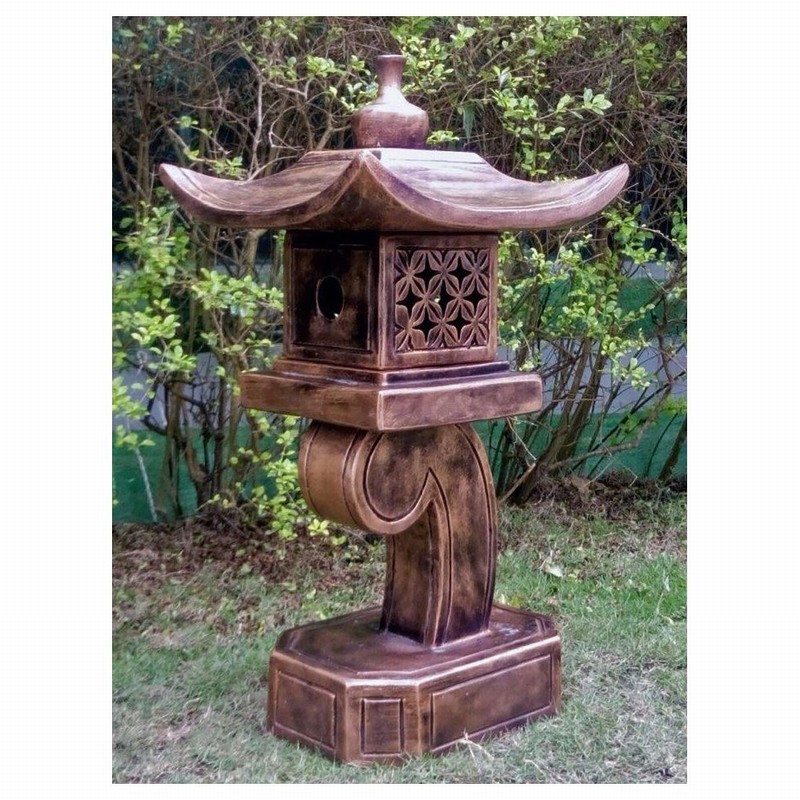 Garden Ornament PAGODA LANTERN BRONZE Colour 80cm