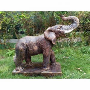 Garden Ornament ROARING ELEPHANT XL BRONZE Colour 70cm