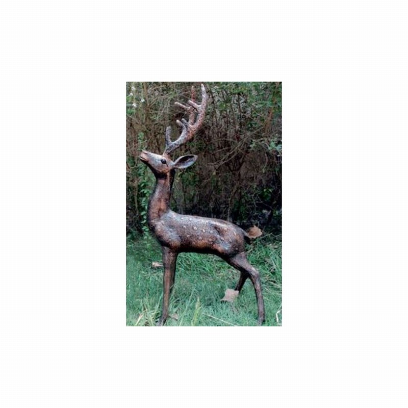 Garden Ornament STANDING STAG BRONZE Colour 82cm
