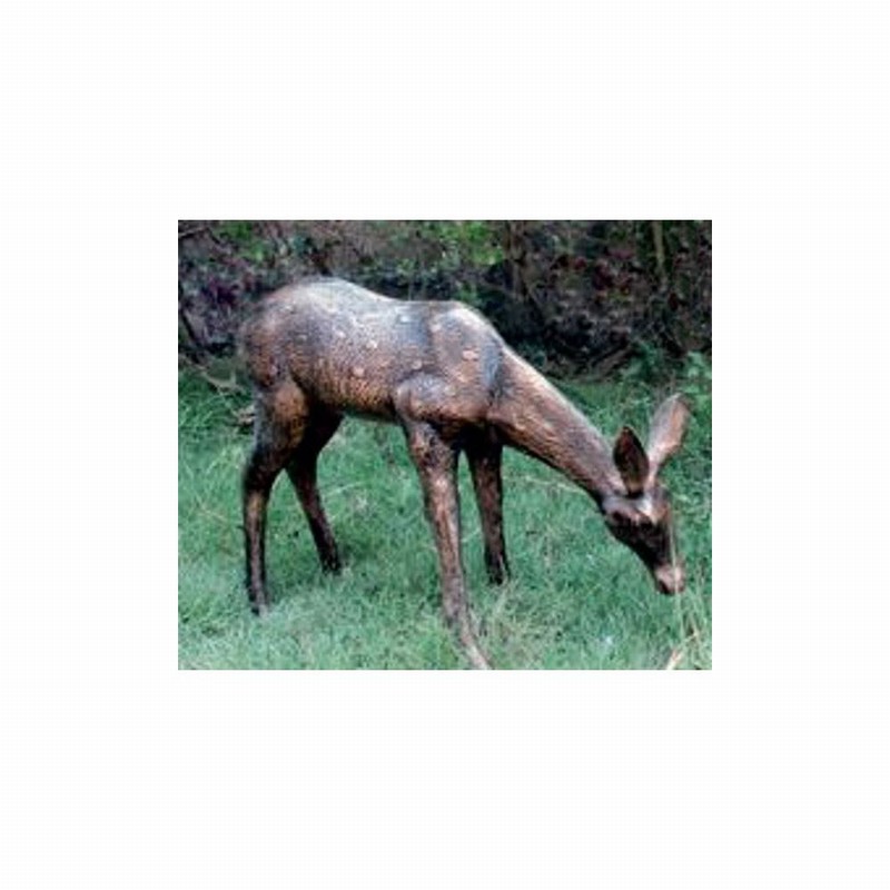 Garden Ornament STANDING DOE BRONZE Colour 42cm