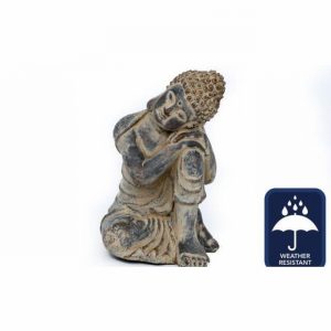 Ornamental Buddha Sitting Sandstone Look 35cm Ext.