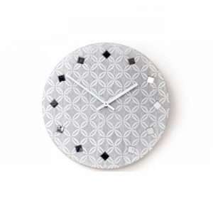 Clock 30cm Grey Geometric Design Req. 1xAA