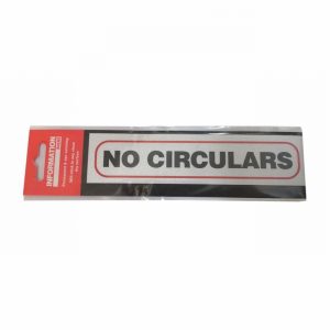Sign Self Ad. 170x40mm NO CIRCULARS