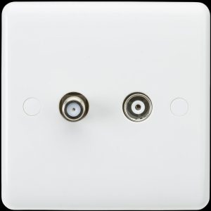 Coaxial Socket TV and SAT TV outlet CURVED EDGE
