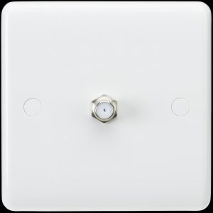 Satellite Socket 1Gang CURVED EDGE