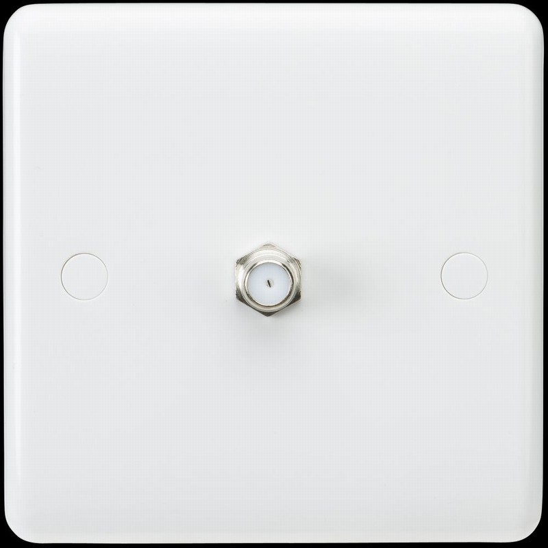 Satellite Socket 1Gang CURVED EDGE