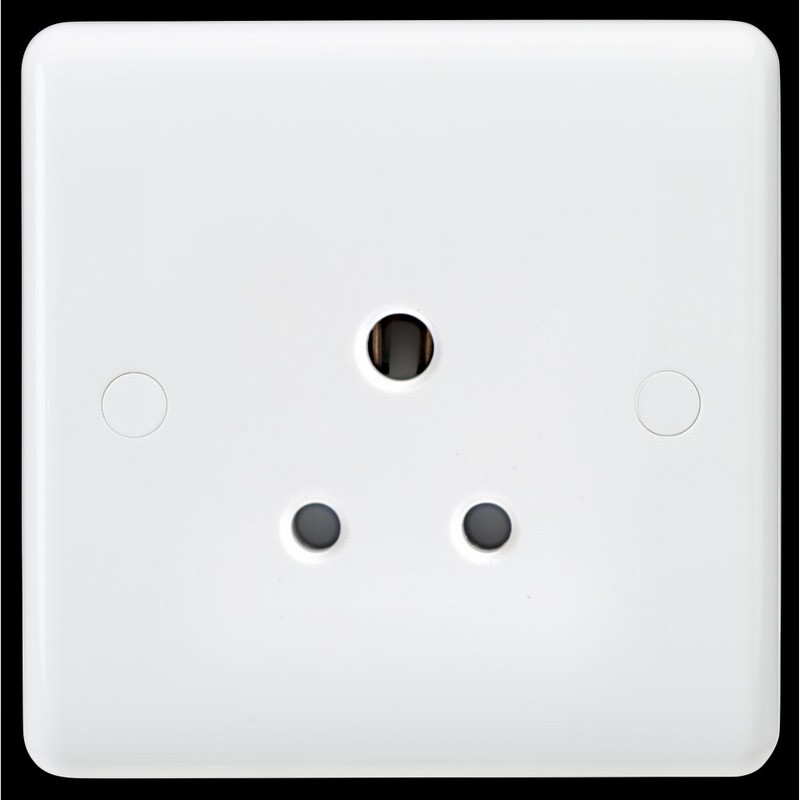 Socket 5Amp 1Gang Round Pin Unswitched CURVED EDGE