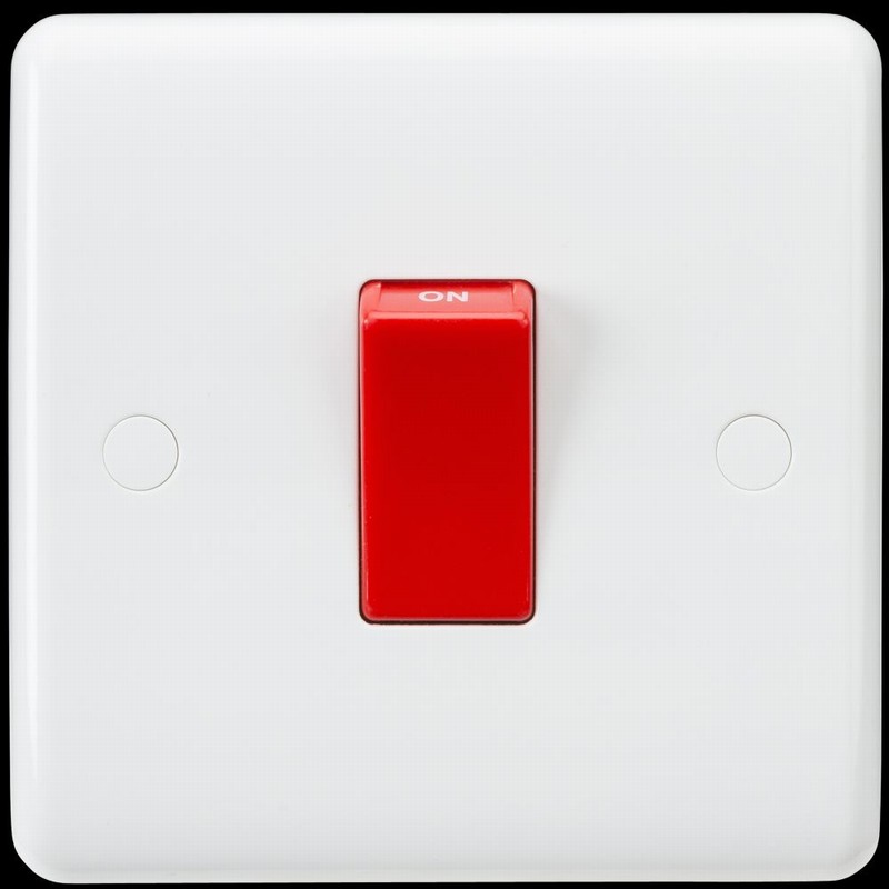 Switch 45Amp 1Gang Double Pole CURVED EDGE